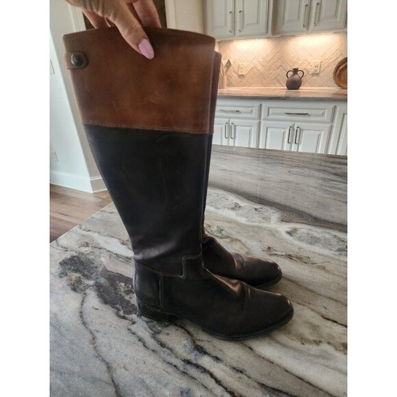 Womens Italian Leather 2‎ Toned Riding Boots Size 37 Tremp - Picture 3 of 9
